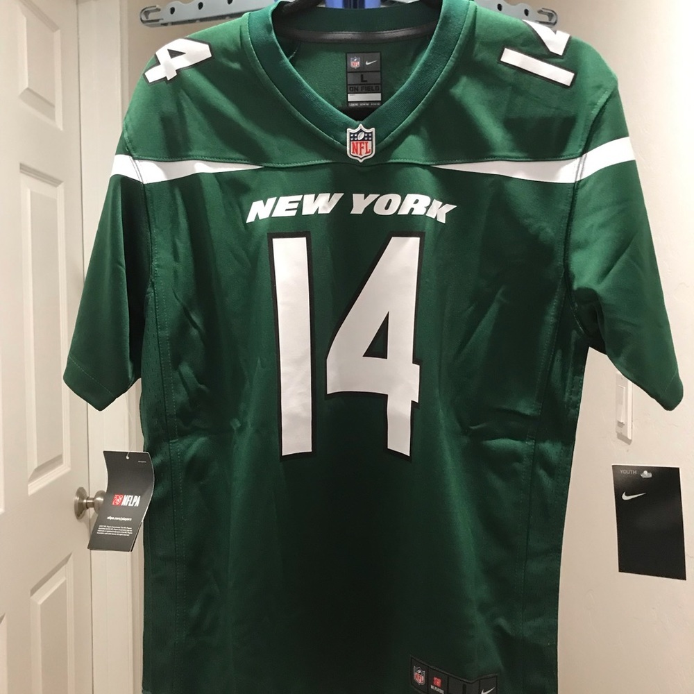 NWT Yth L New York Jets Green Game Jersey Darnold